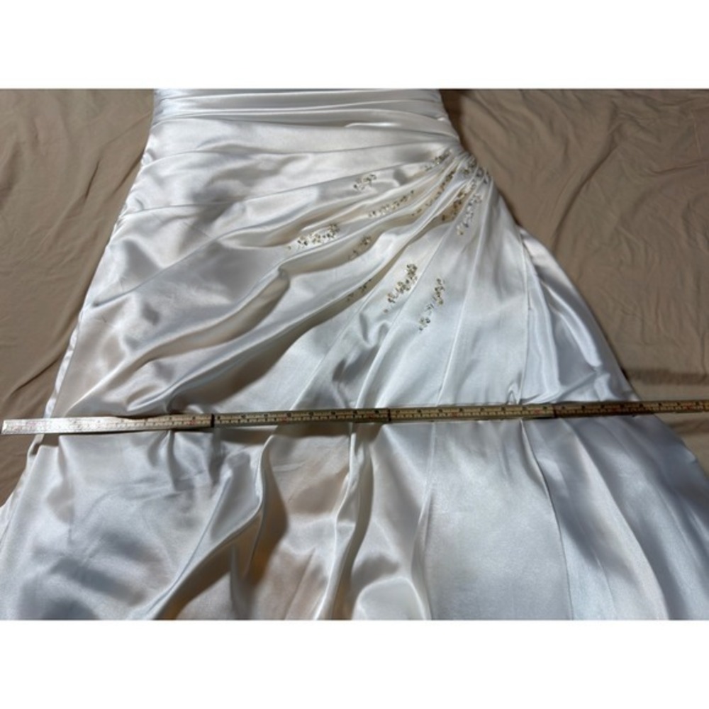 Maggie Sottero Wedding Dress Women 14 White Beaded Satin Strapless AD3300 - Picture 11 of 16